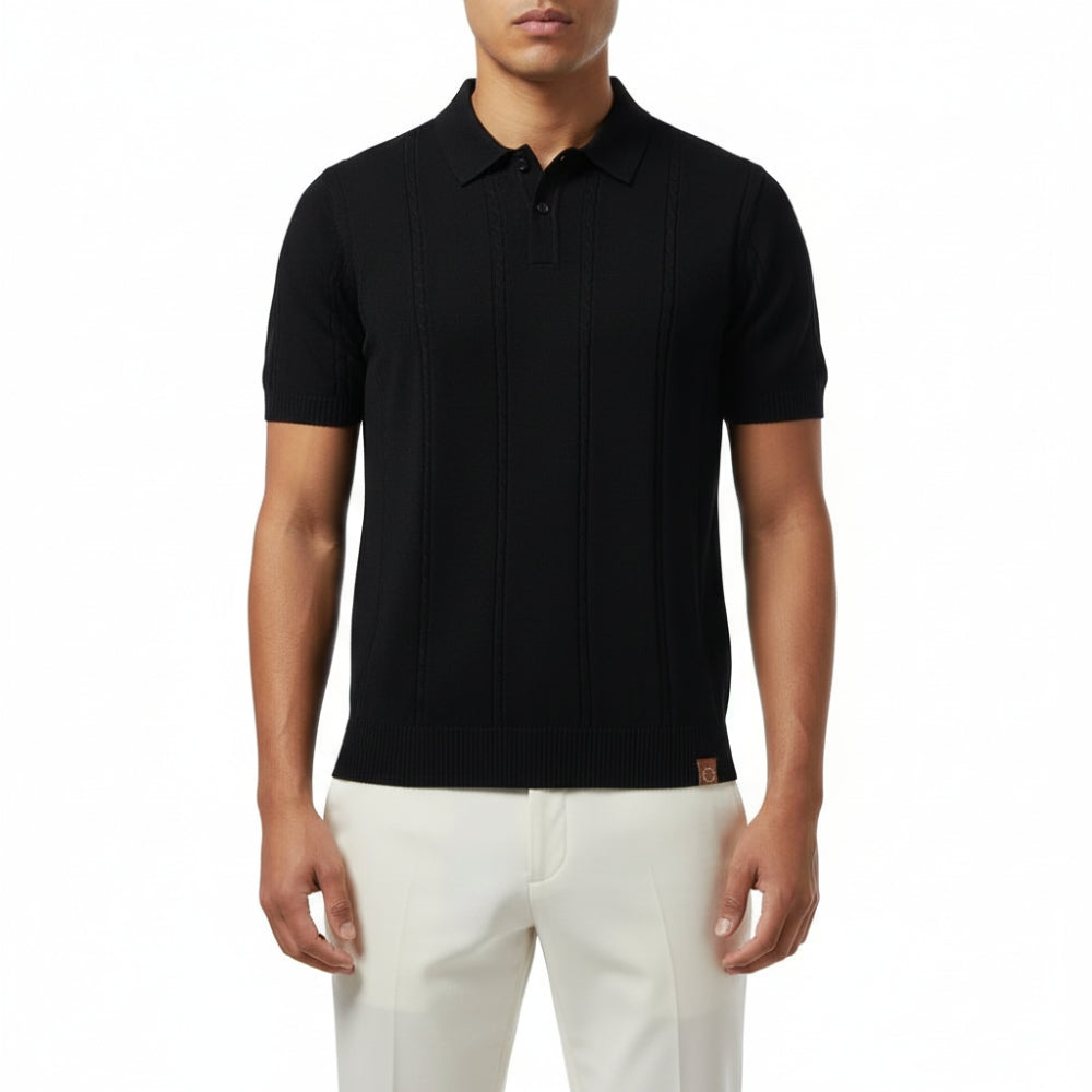 Elliott Striped Knit Polo