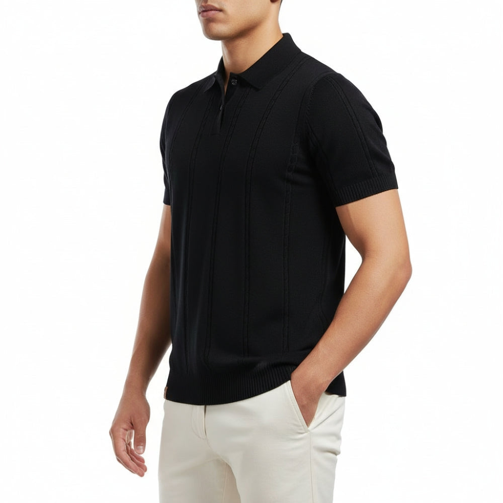 Elliott Striped Knit Polo