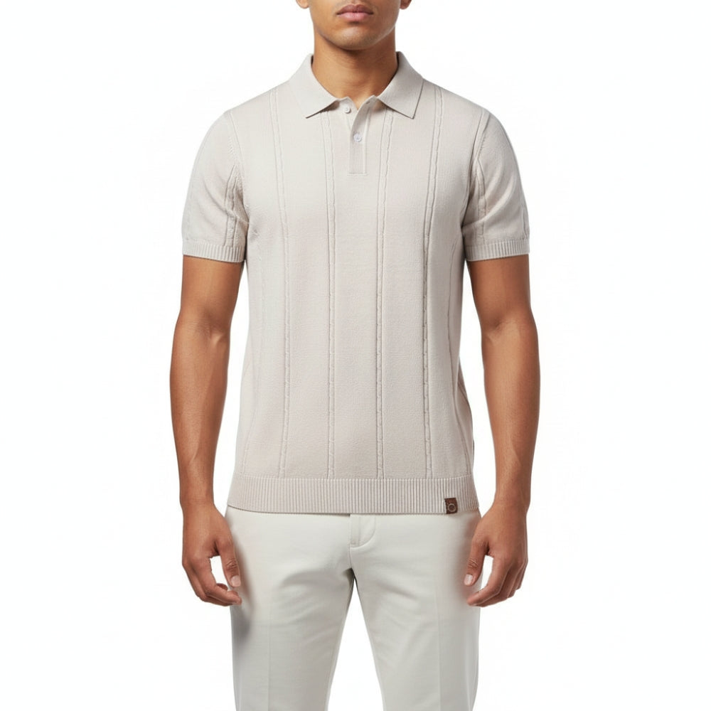 Elliott Striped Knit Polo