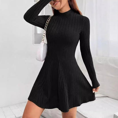 Ribbed Turtleneck Dress