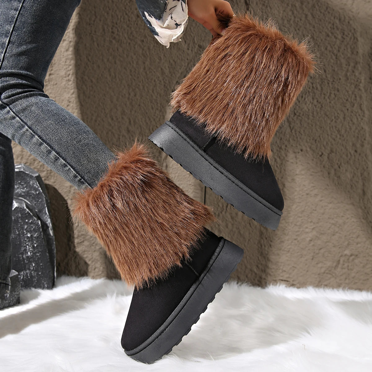 Faux Fur Snow Boots