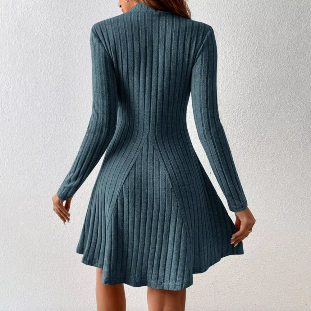 Ribbed Turtleneck Dress