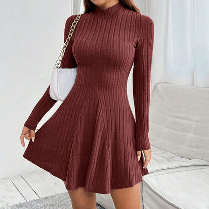 Ribbed Turtleneck Dress