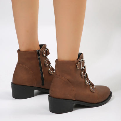 Buckle Strap Ankle Boots