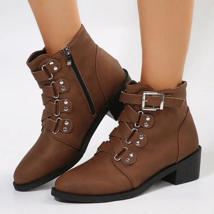 Buckle Strap Ankle Boots