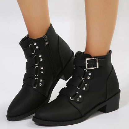 Buckle Strap Ankle Boots