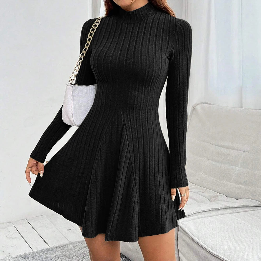 Ribbed Turtleneck Dress