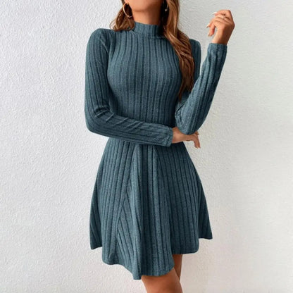 Ribbed Turtleneck Dress